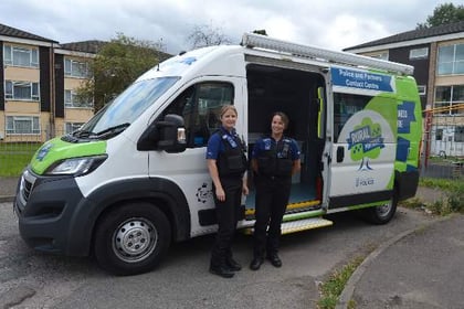 Mobile police station in Ross-on-Wye