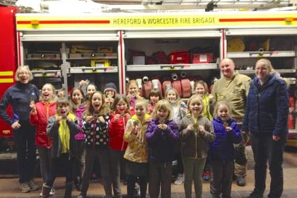 Brownies' exciting visit to Ross Fire Station