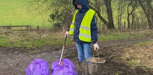 Young student helps with Spring Clean