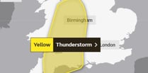 Thunder storm warning issued by Met Office