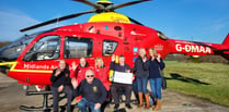 Ross Lions drop £1,000 on Midlands Air Ambulance