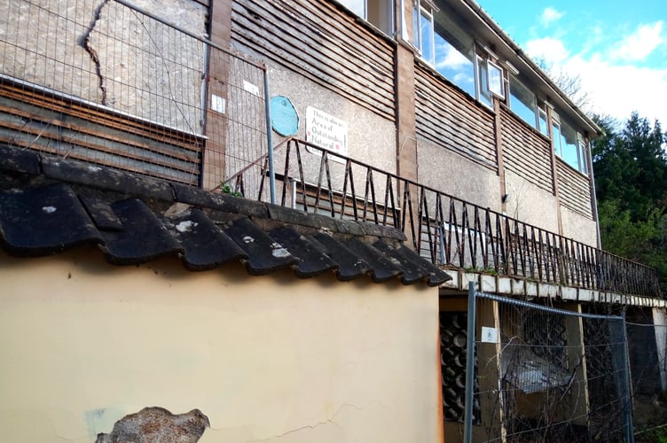 A run down block of flats in Ross-on-Wye