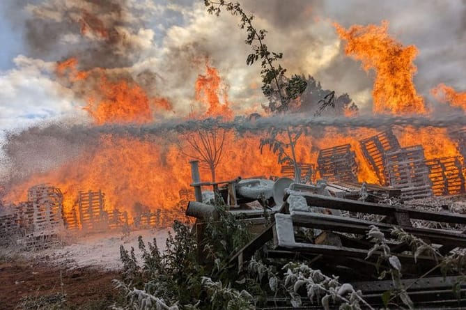 The fire broke out at Cothar's Pitch in Gorsley earlier this month