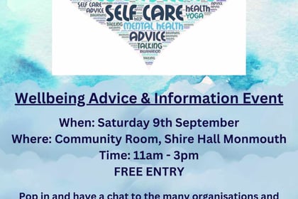 Wellbeing event at Shire Hall Saturday