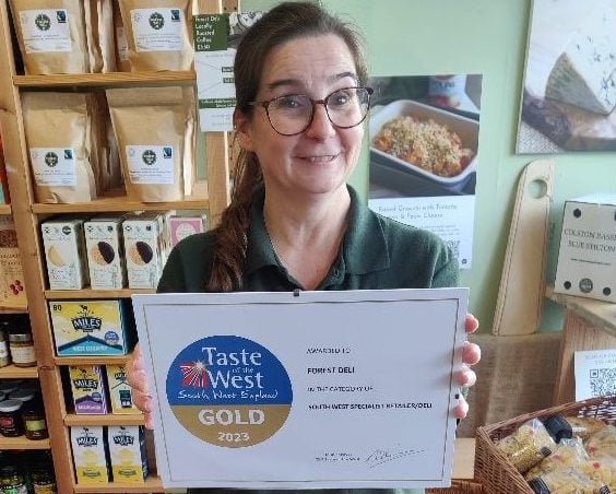 Forest Deli's Debbie Jones with the Taste of the West 'Gold' award