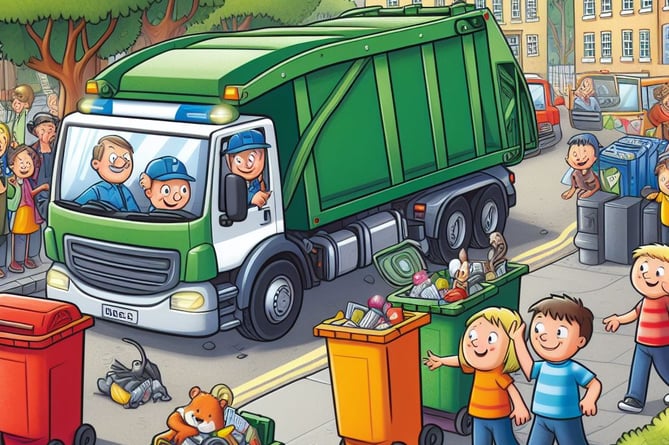 Waste collection cartoon