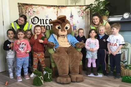 Peter Rabbit visits care home residents and school children