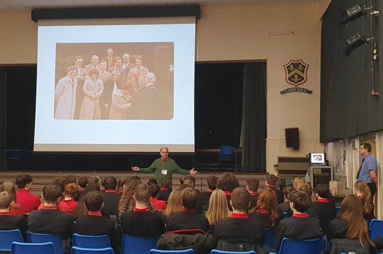 Tim Penn talks to John Kyrle High School students about languages at GCSE