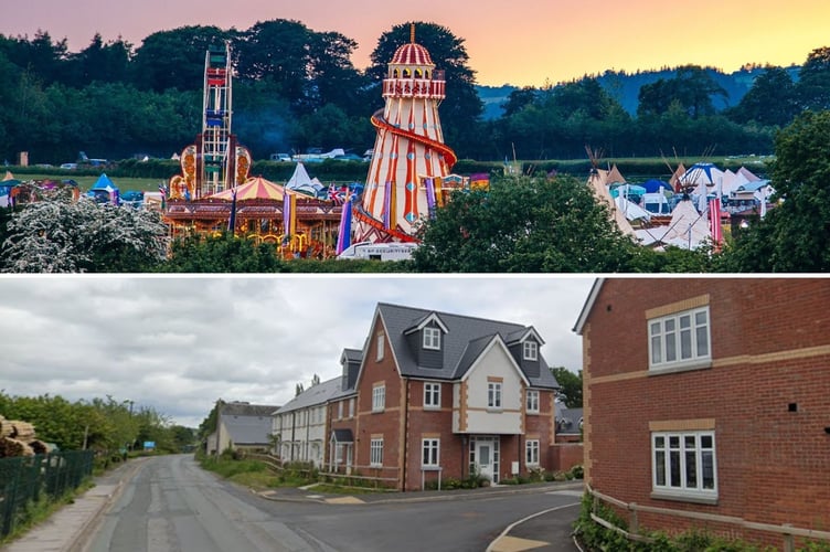 The HowTheLightGetsIn festival in Hay, opposite whose entrance a housing development has now sprung up.