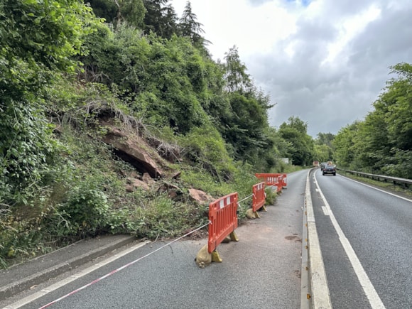 A40 rockfall clear-up to begin in November