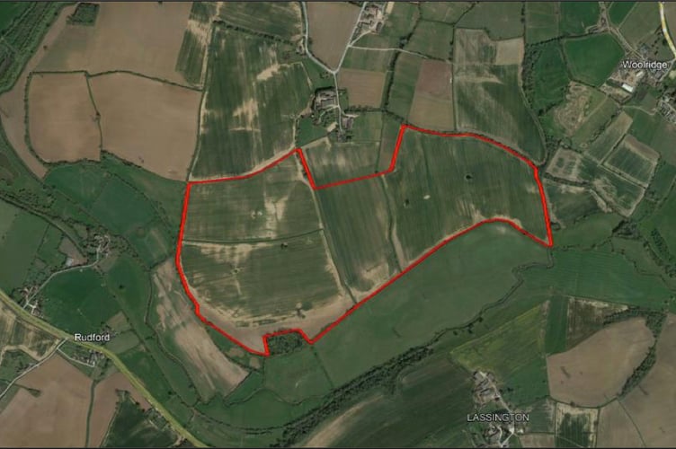 A location plan showing the site of the proposed solar farm. Image: Forest of Dean District Council.