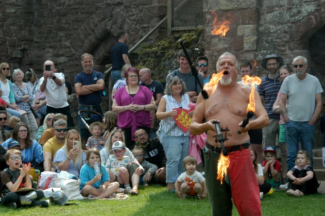 Fire eater in action