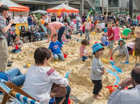 Summer fun with pop up beach