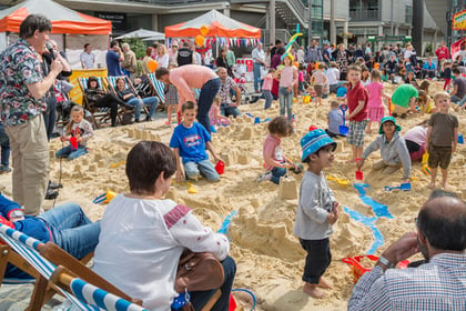 Summer fun with pop up beach