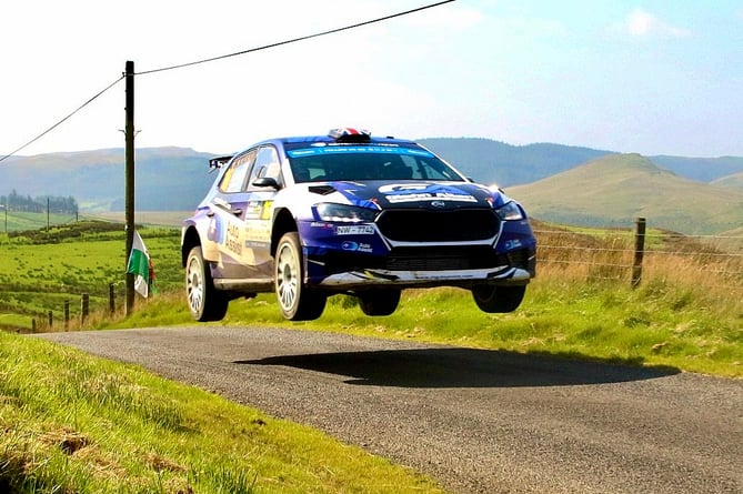 Philip Allen and Craig Drew flying on Rali Ceredigion 