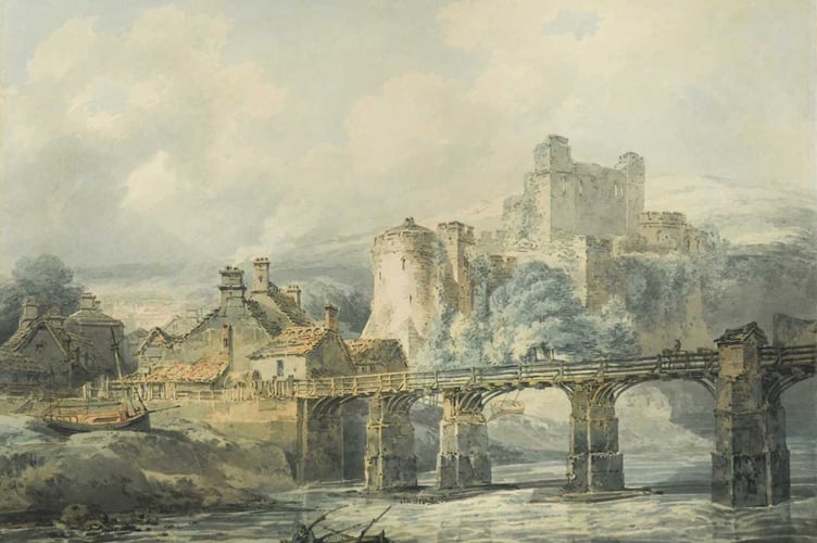 JMW Turner's painting of Chepstow Castle which is on show at the town museum