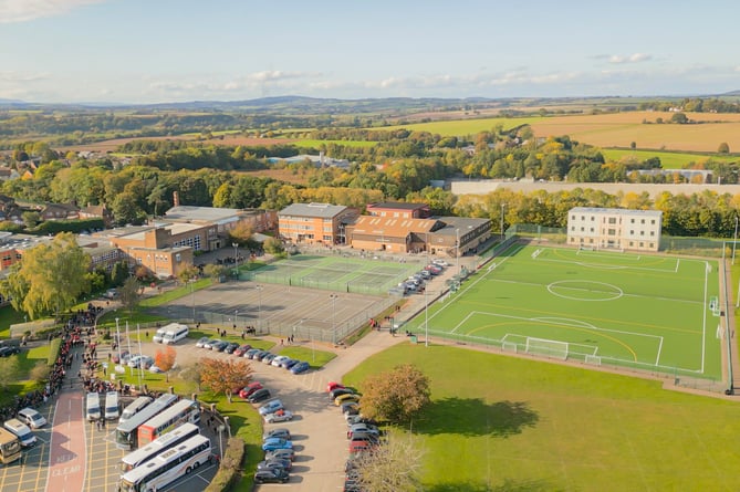 Aerial view of school