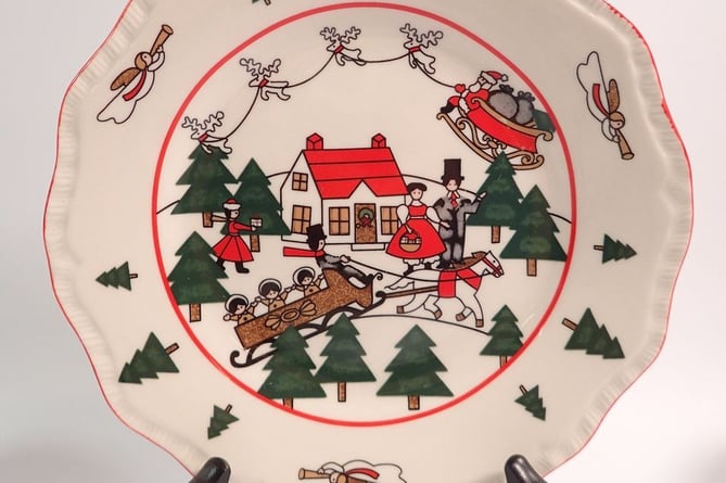 Plate From Christmas Village Dinner Service 