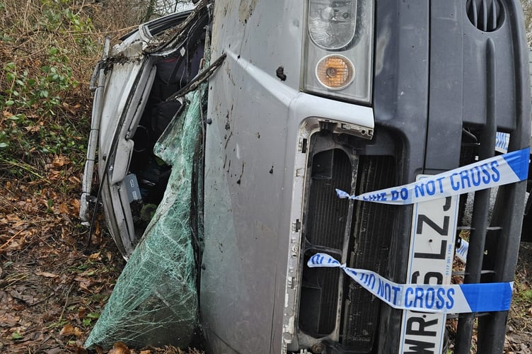 Tyler's flipped Peugeot Expert. A mum has described how she was left terrified her unborn baby had come to harm after her van flipped  after being hit by a deer. Tyler O'Brien, 29, Coleford, Gloucestershire, was driving to work on 25 January 2024 when a deer ran into her Peugeot Expert in Worrall Hill, causing the vehicle to flip over twice. Tyler, who was 13 weeks pregnant at the time, said: "Looking back I feel extremely grateful and lucky that both me and my baby didn't come to harm. "It was quite traumatic - but now I don't take life for granted." 