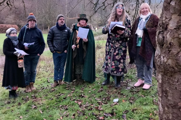 Forest of Dean Pagans visited the Asha Centre retreat near Mitcheldean to perform their annual Wassailing ceremony to bless the orchards.